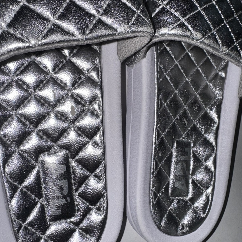 APL Slide Athletic Propulsion Labs Silver Sandal Quilted NEW Women's 7 New $220 - Picture 9 of 9